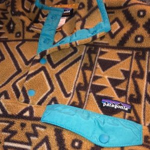 RARE Patagonia Synchilla Snap-T Fleece Pullover Montana Siete Bear Tribal  - 2